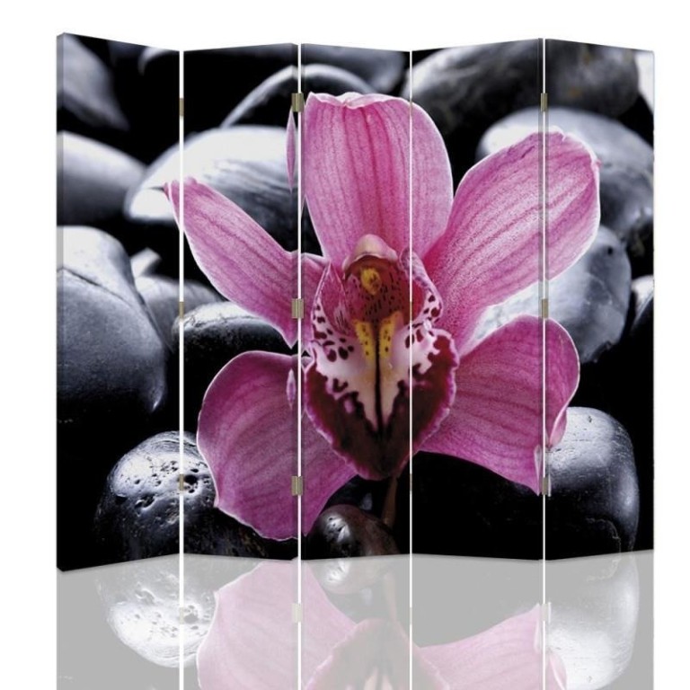 Room divider Double-sided, Zen with orchid flower