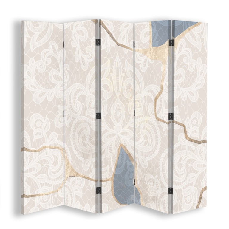 Room divider Double-sided, Delicate beige pattern