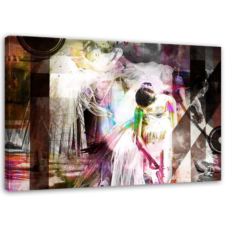 Canvas print, Ballerina Abstract Coloured