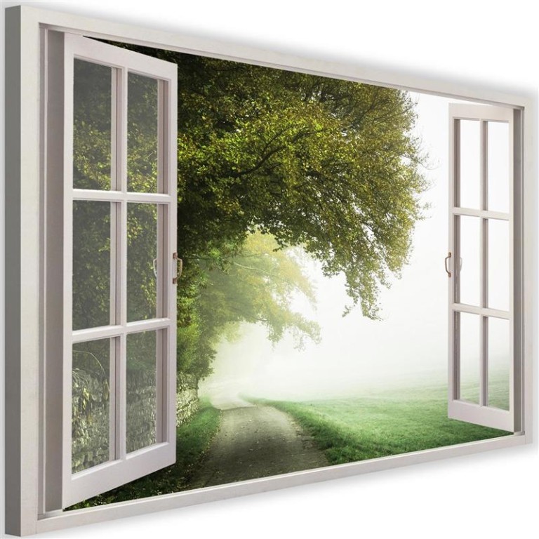 Canvas print, Window View Green Forest