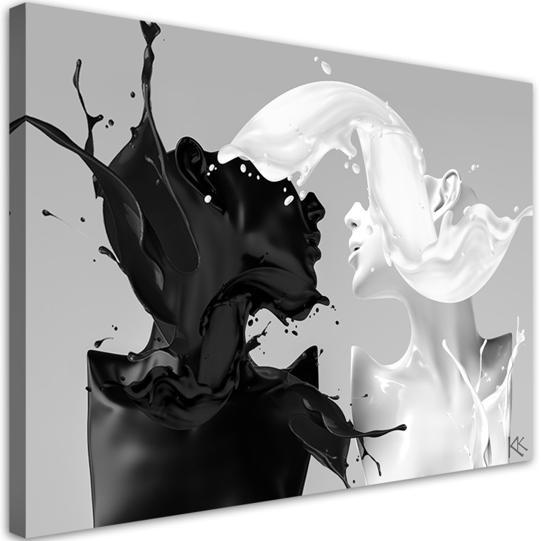 Canvas print, Coffee and Milk black and white couple love