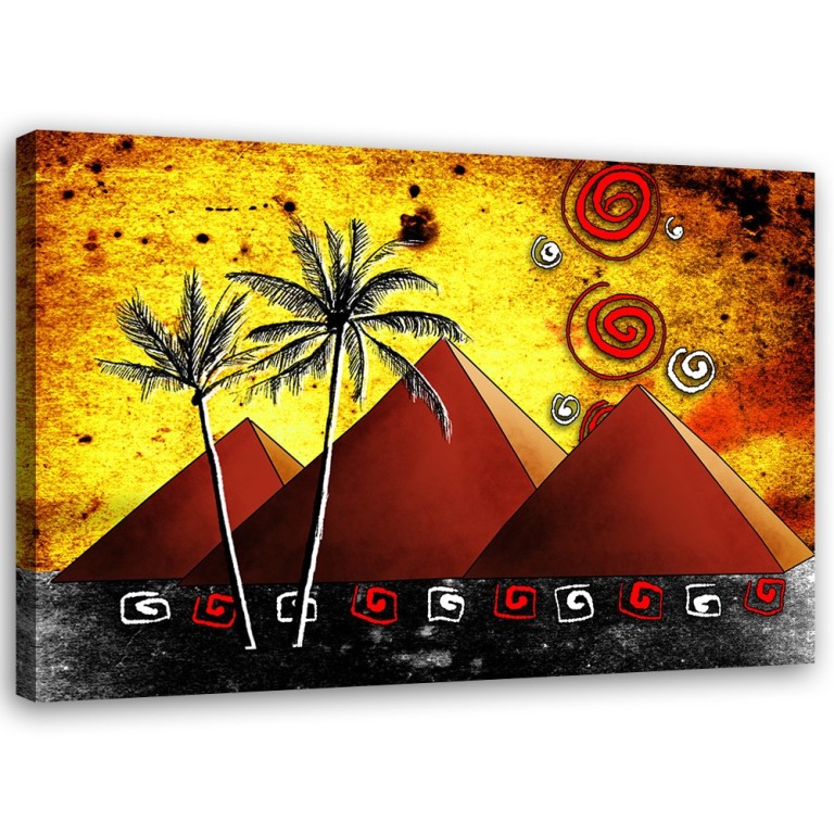 Canvas print, Africa Pyramids Palms