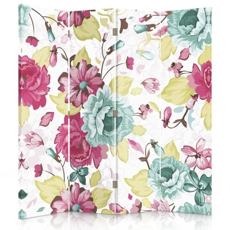 Room divider Double-sided, Vintage flowers