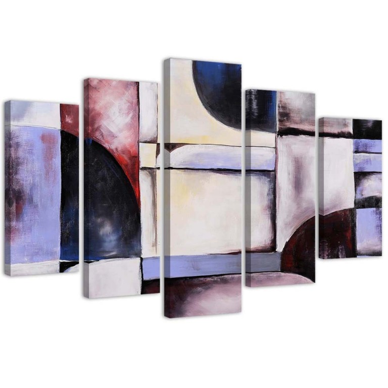 Five piece picture canvas print, Violet Abstraction