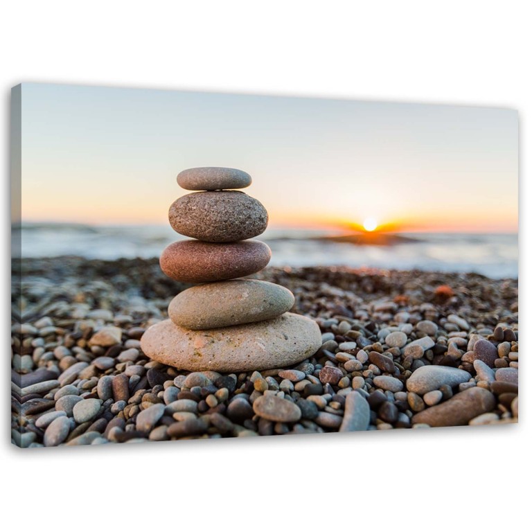 Canvas print, Stones Zen Beach Brown