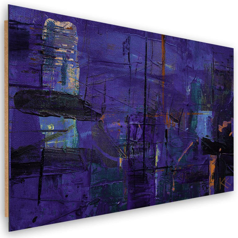 Deco panel print, Violet abstract hand painted