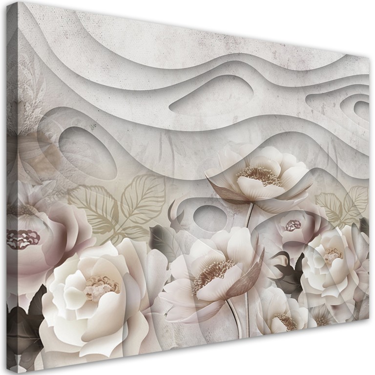 Canvas print, Beige flowers in bloom