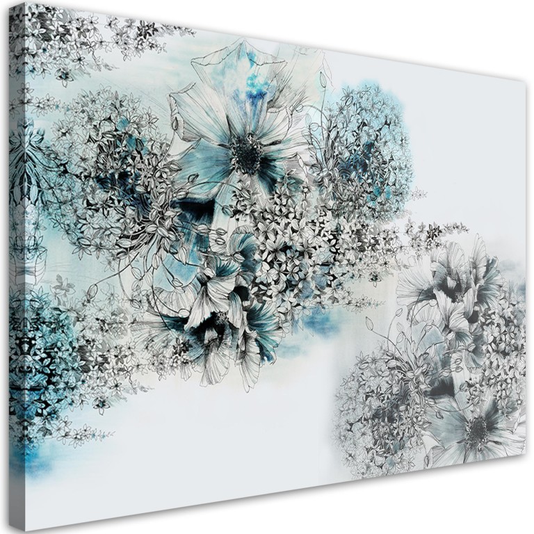 Canvas print, Blue flowers abstract
