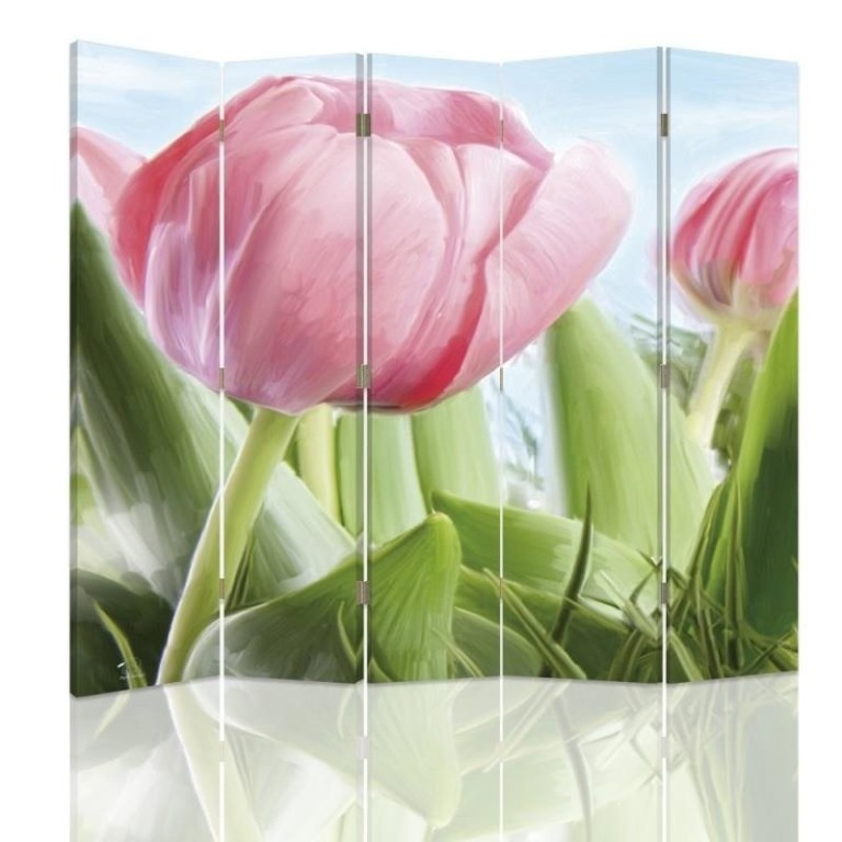 Room divider Double-sided, A big pink tulip