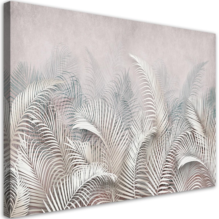 Canvas print, Palm leaves 3D