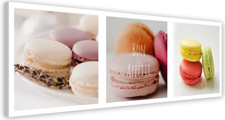 Canvas print, Colourful macaroons Panorama