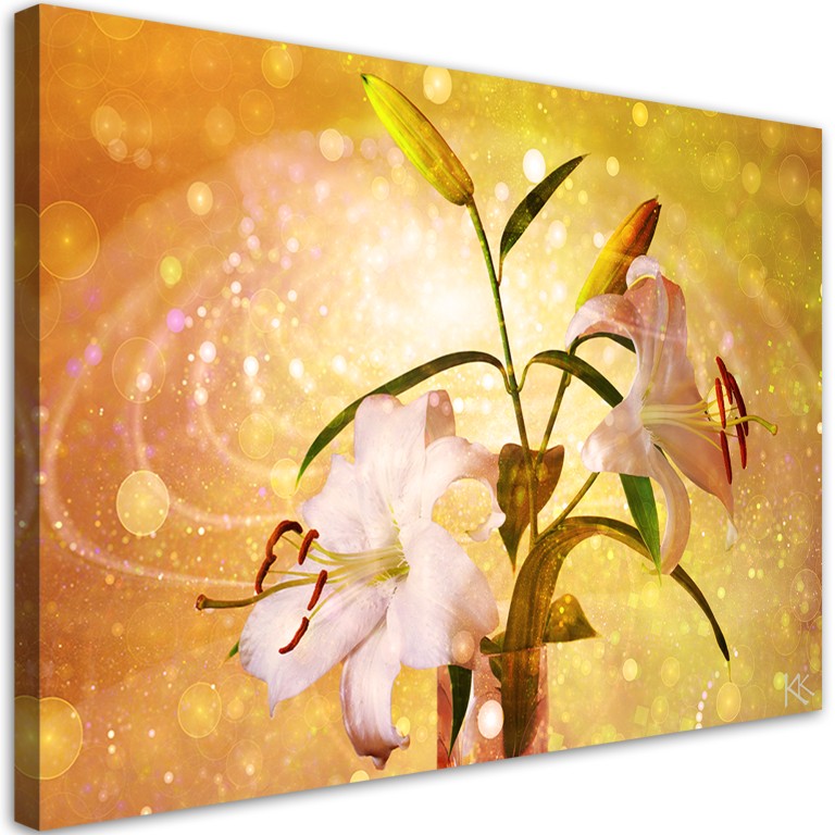 Canvas print, Lily on yellow background