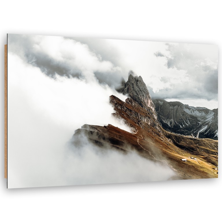 Deco panel print, Mountain peak in the clouds