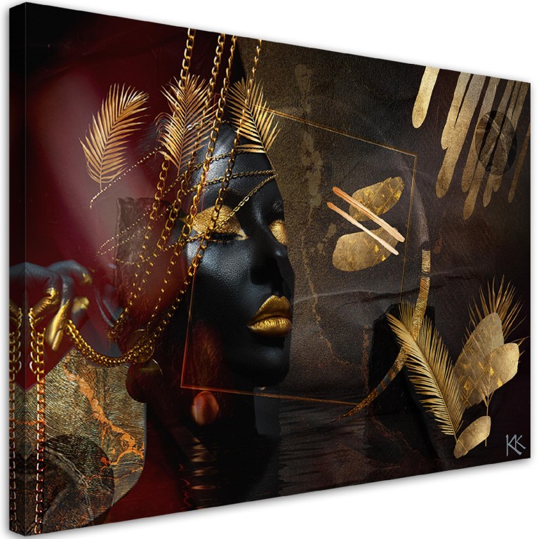 Canvas print, African Woman Gold Abstract