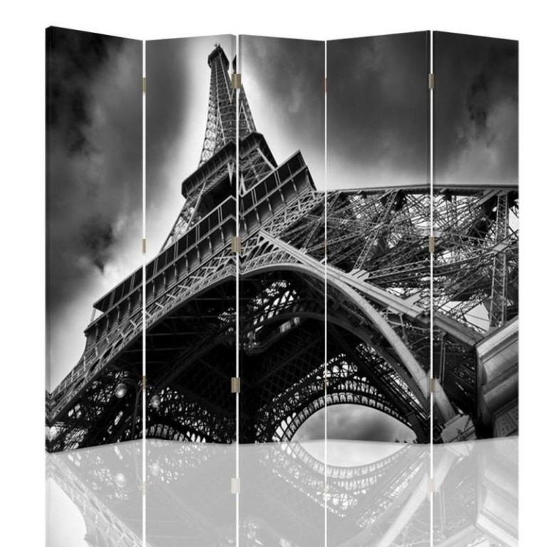 Room divider Double-sided, The Eiffel Tower from the frog's perspective