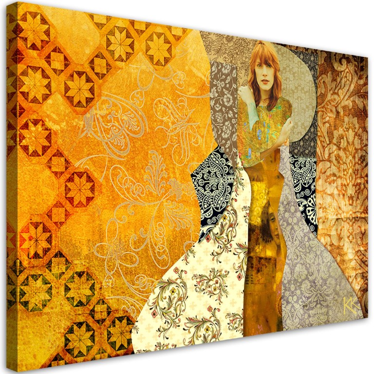 Canvas print, Woman on decorative background