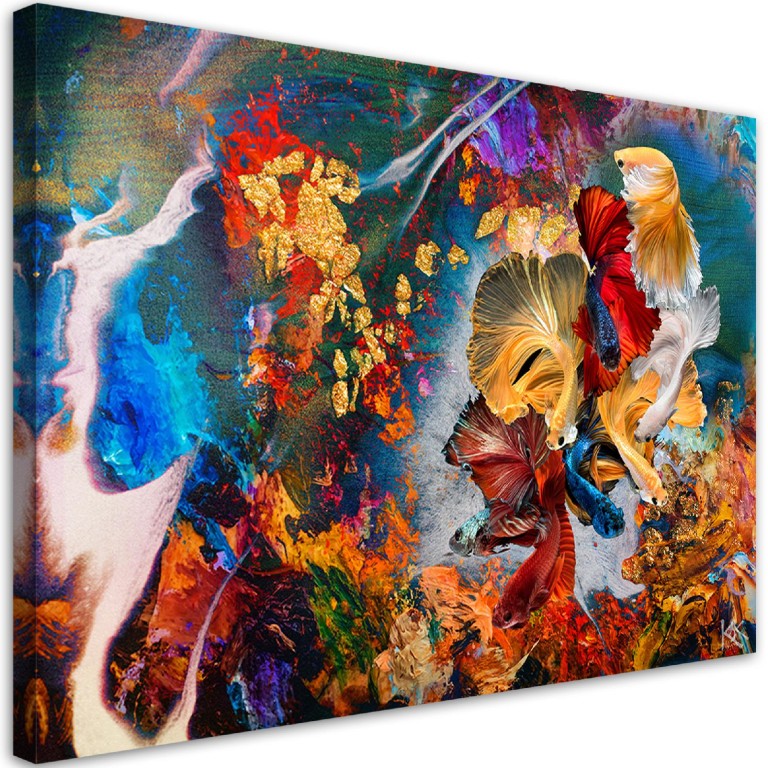 Canvas print, Colourful fish abstract