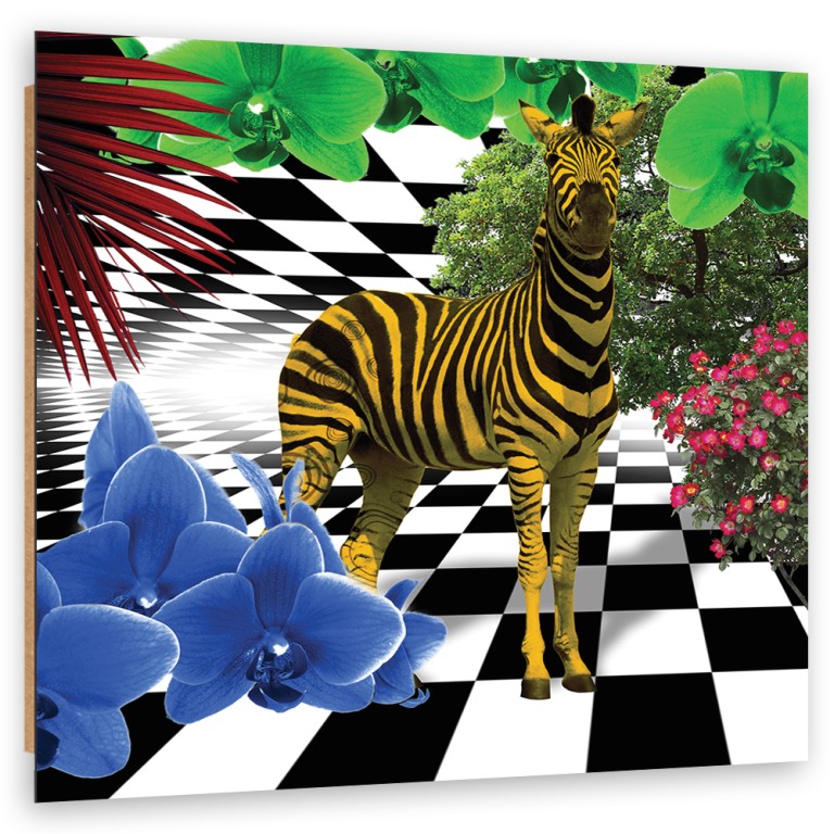 Deco panel print, Colourful zebra