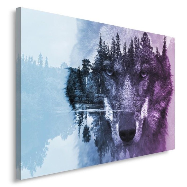 Canvas print, Wolf Forest Purple Nature