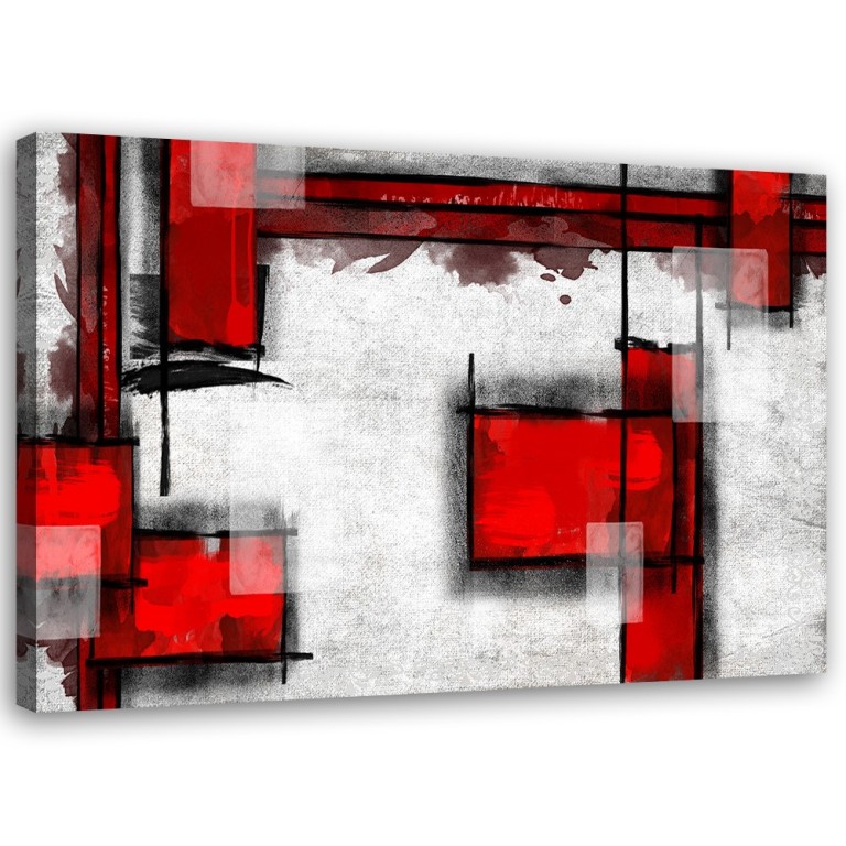 Canvas print, Abstract White Red