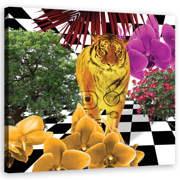 Canvas print, Colourful tiger