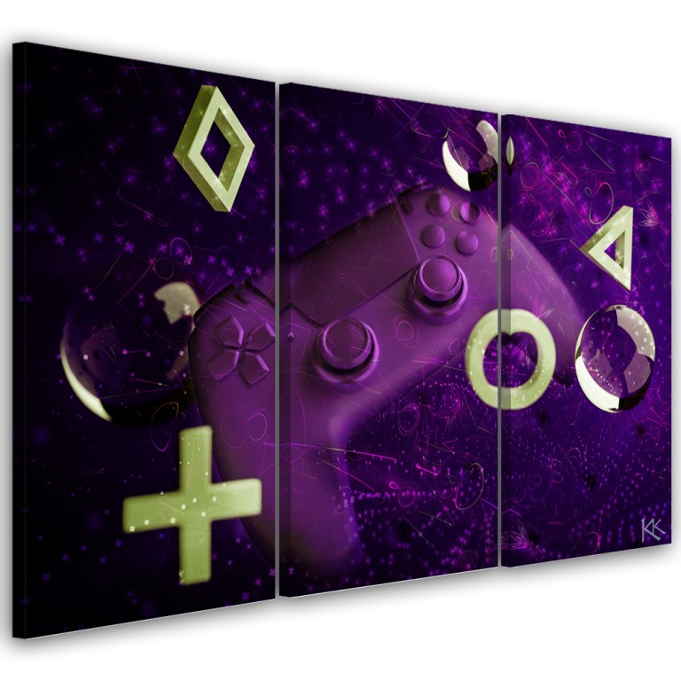 Three piece picture canvas print, Game Console