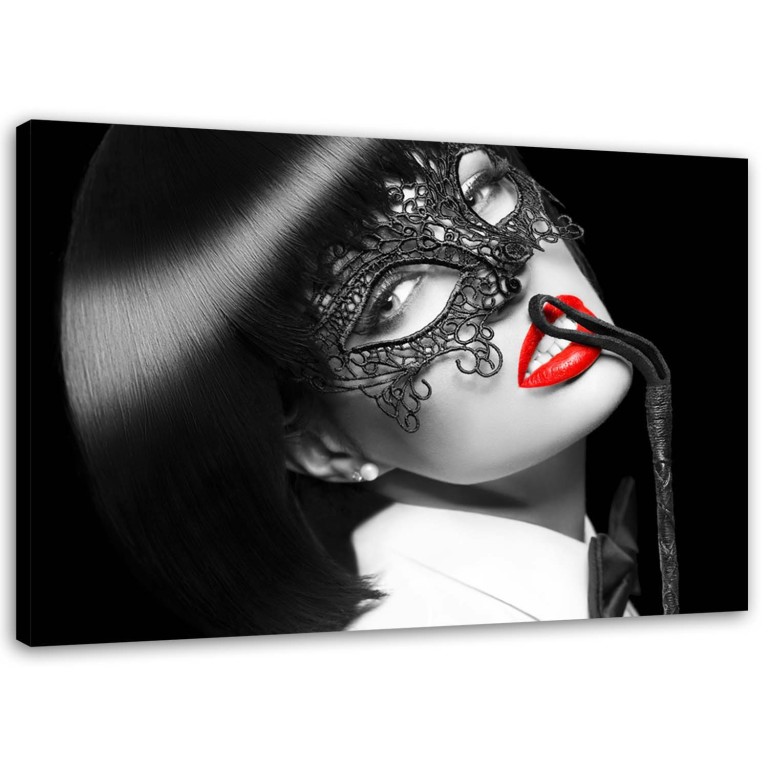 Canvas print, Woman with black mask