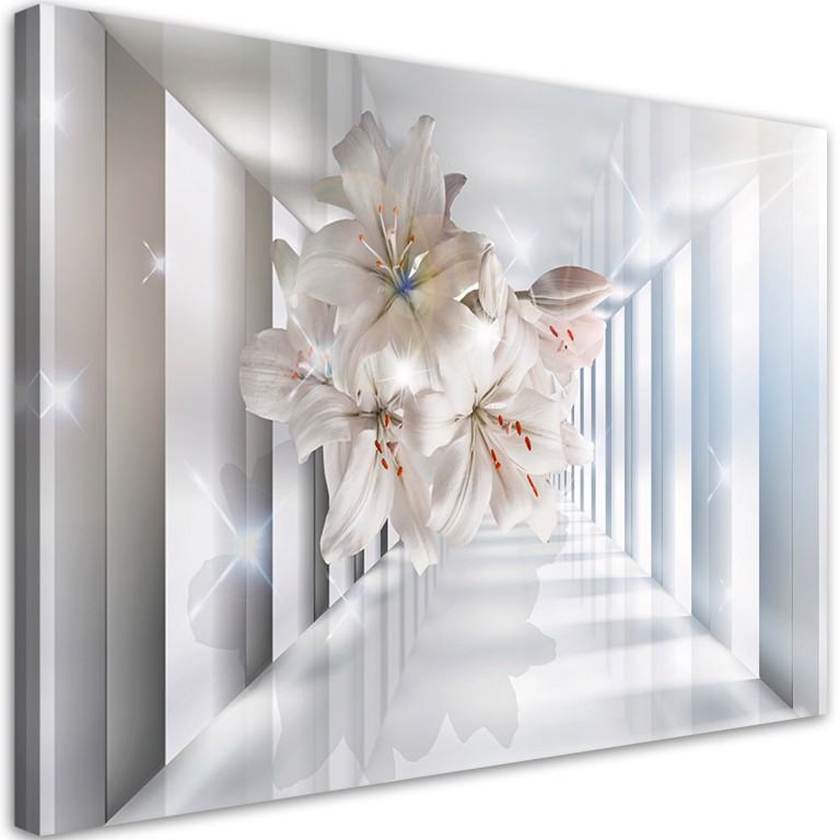 Canvas print, Flowers in the corridor 3D