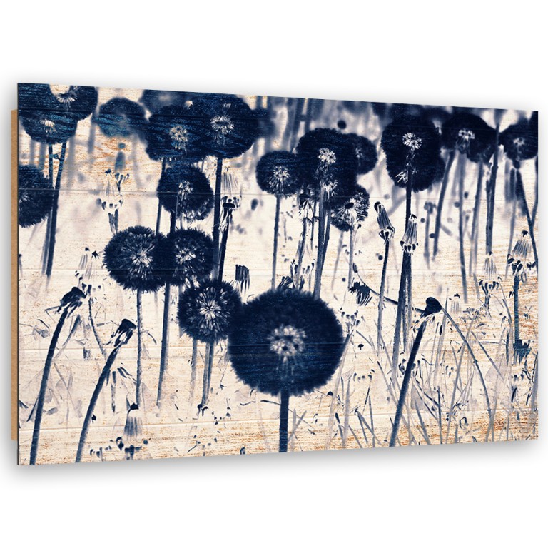 Deco panel print, Dandelions on the old boards