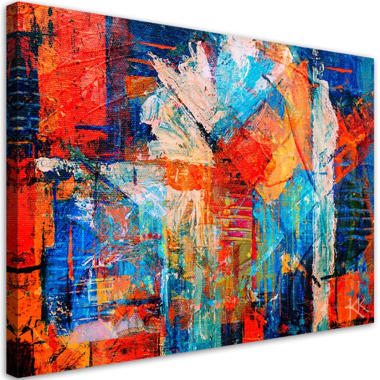 Canvas print, Orange abstract hand painted