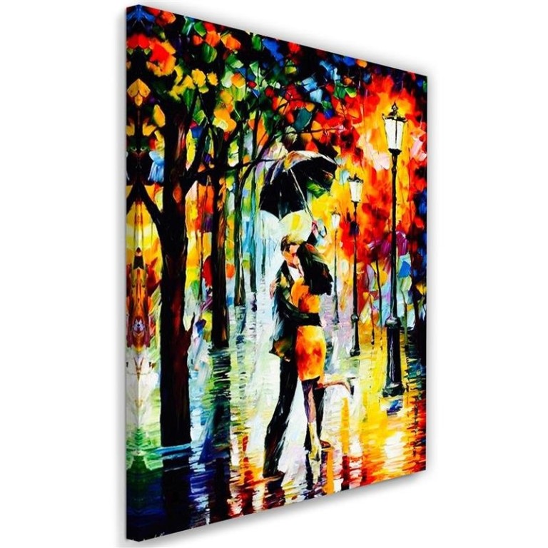 Canvas print, Romantic Couple Umbrella