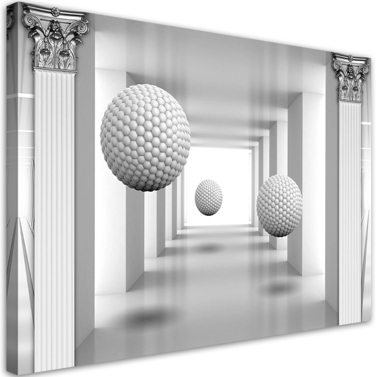 Canvas print, Balls in the tunnel geometric 3D