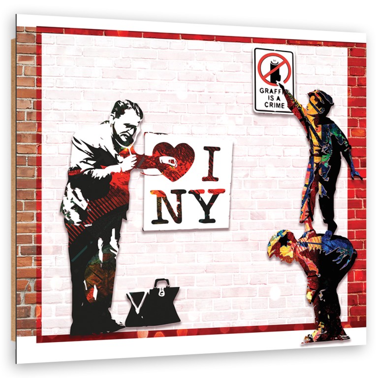 Deco panel print, Banksy I love New York