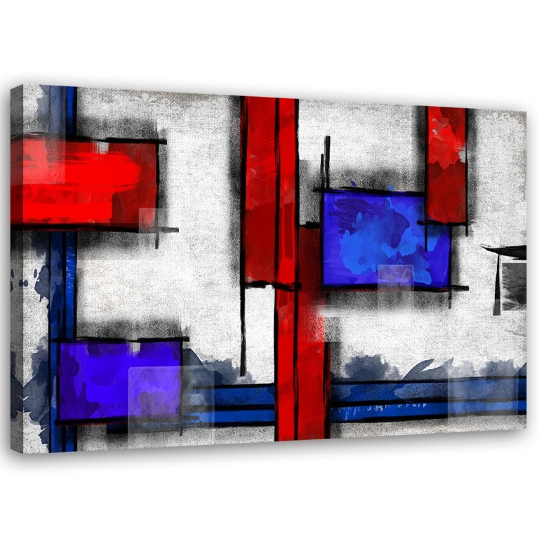 Canvas print, Abstraction Blue Red