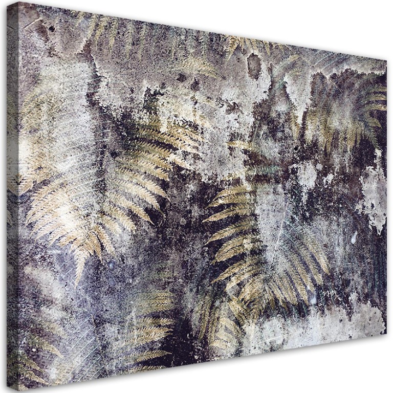 Canvas print, Golden fern leaves