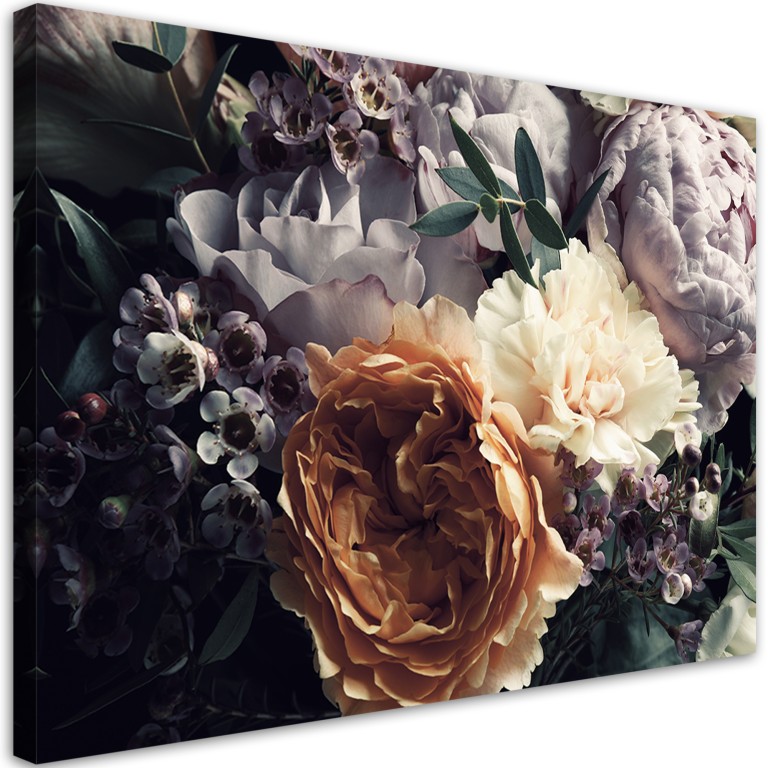 Canvas print, Pastel Peonies Flower Bouquet