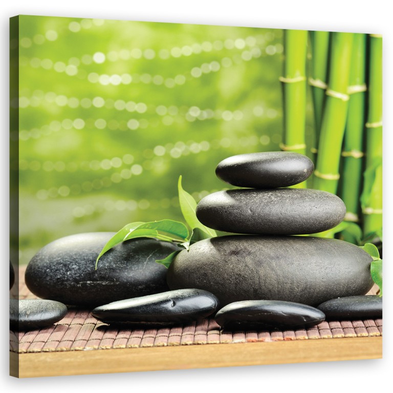 Canvas print, Stones leaves zen spa