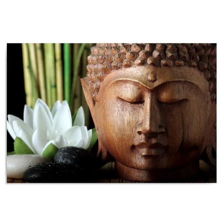 Canvas print, Buddha Bamboo Flowers