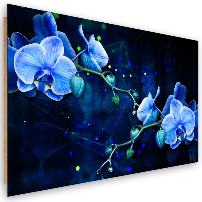 Deco panel print, Blue orchid flower