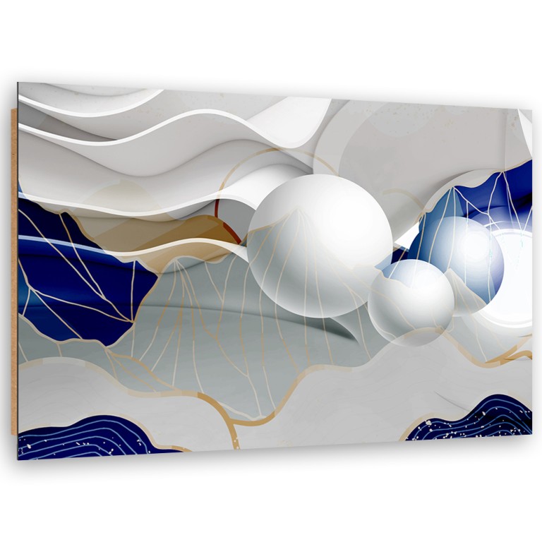 Deco panel print, Blue abstract with balls 3D