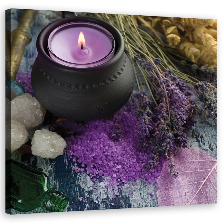 Canvas print, Zen Spa Candle Violet