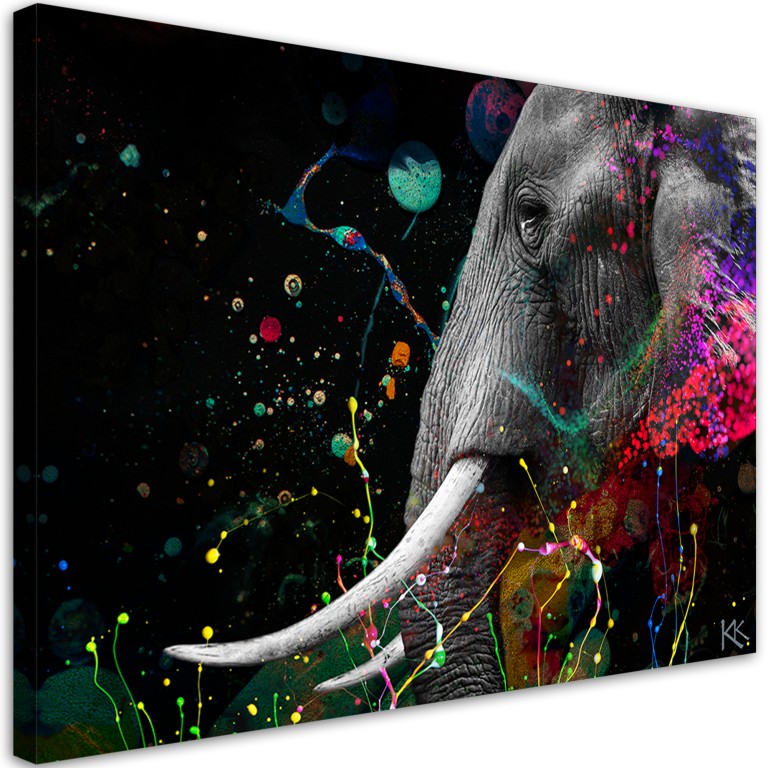 Canvas print, African elephant abstract