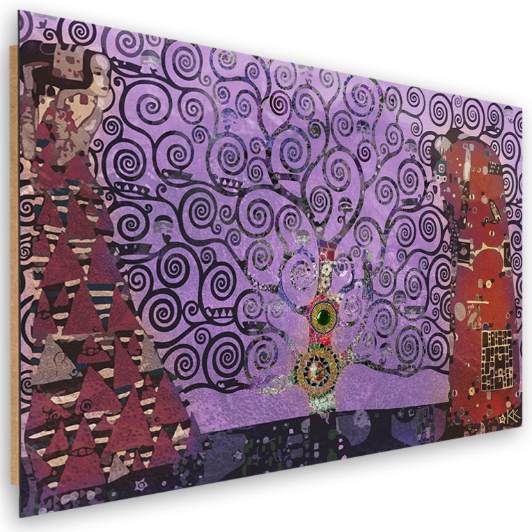 Deco panel print, Violet Tree of Life abstract