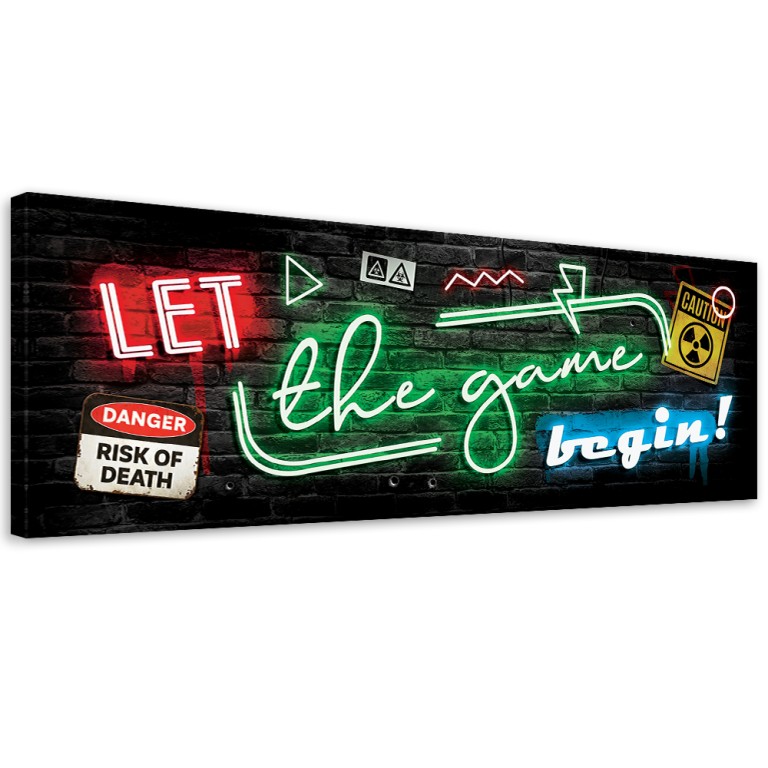 Canvas print, Gaming inscription for gamers neon gaming