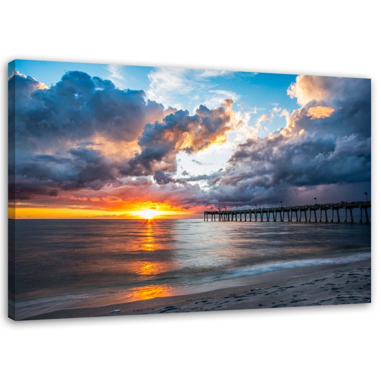 Canvas print, Sunset over the sea