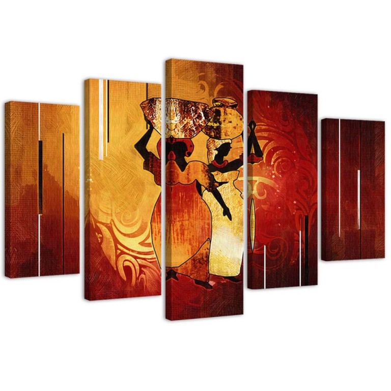 Five piece picture canvas print, Africa Women