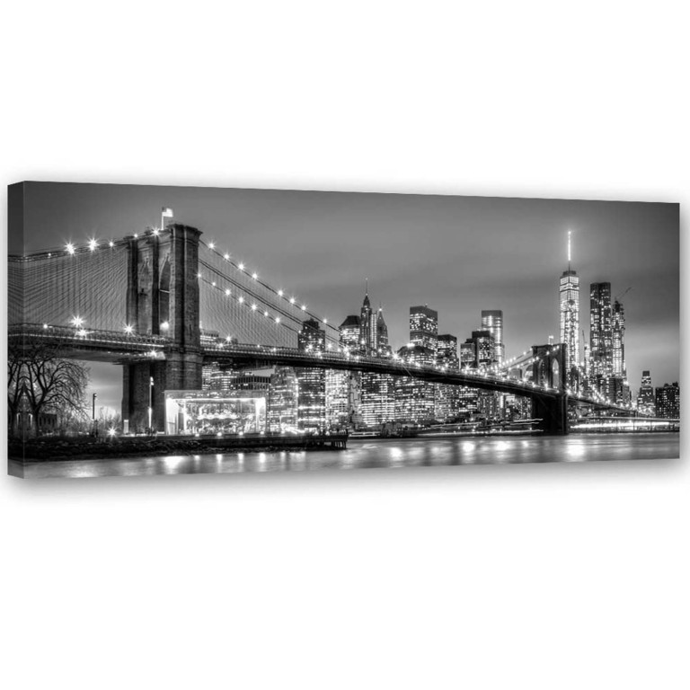 Canvas print, New York Brooklyn Bridge Panorama