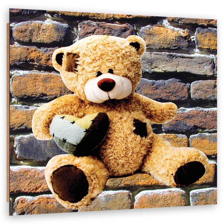 Deco panel print, Teddy bear with heart