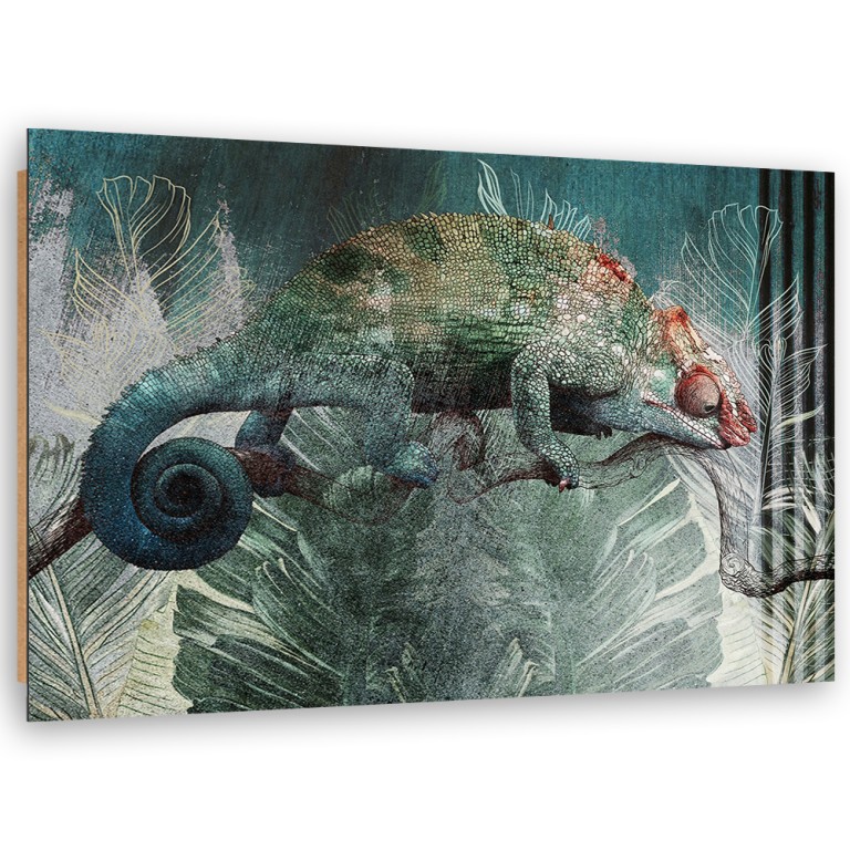 Deco panel print, Chameleon in the jungle