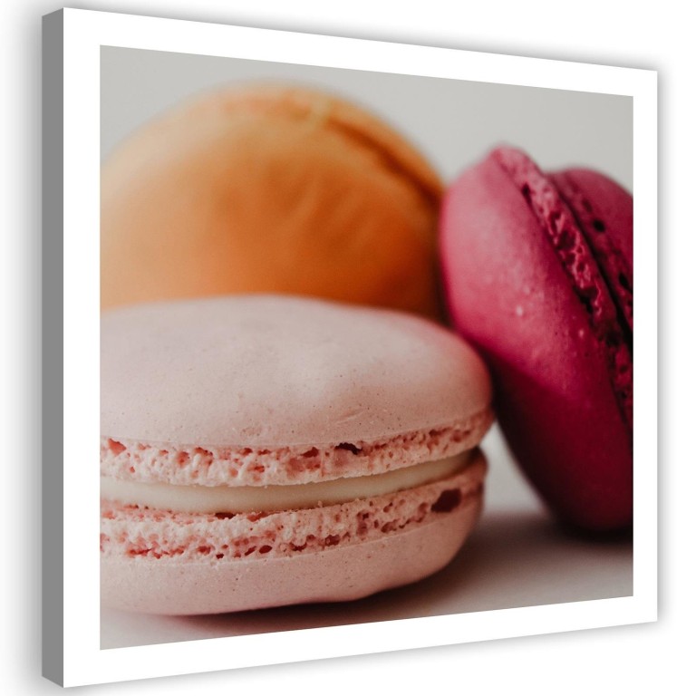 Canvas print, Pastel macaroons